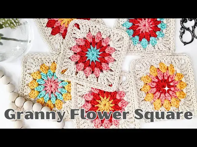'Video thumbnail for How to Crochet a Beautiful Granny Flower Square | Quick & Easy'