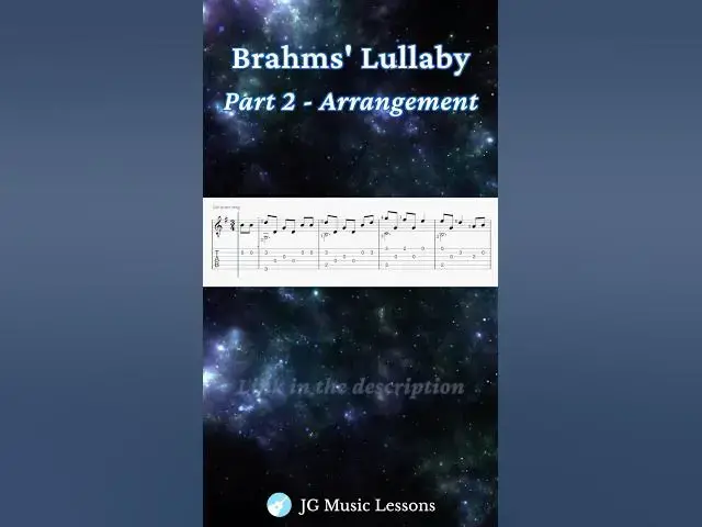 'Video thumbnail for Brahms’ Lullaby guitar tabs arrangement 🎸 #guitarlesson #guitartutorial'