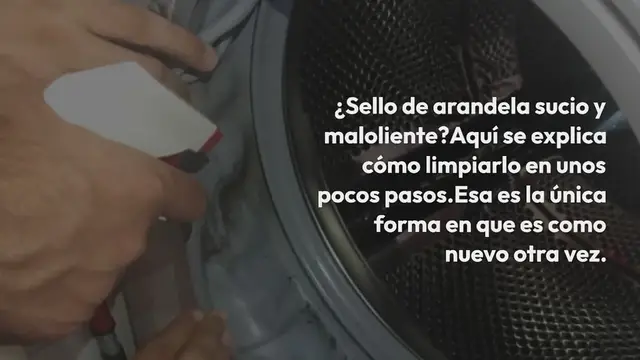 'Video thumbnail for Junta de lavadora sucia y maloliente: cómo limpiarla en unos pocos pasos'