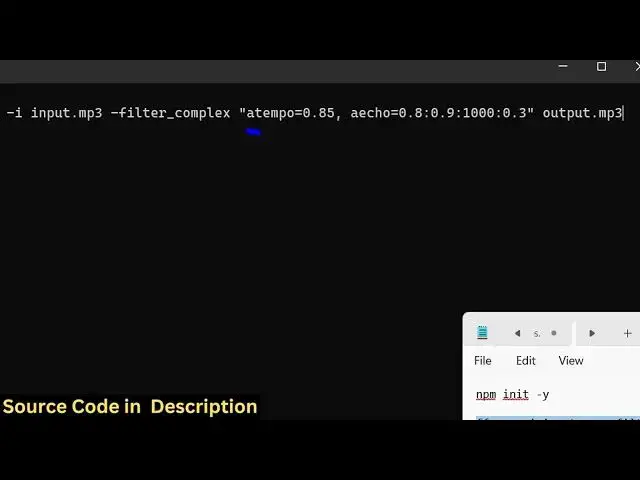 'Video thumbnail for FFMPEG Command to Apply Slow Reverbed & Stereo,Mono Effect to Audio File in Terminal'