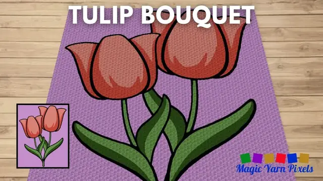 'Video thumbnail for FREE GRAPH - Tulip Bouquet - C2C & Tapestry Crochet Pattern | Magic Yarn Pixels'