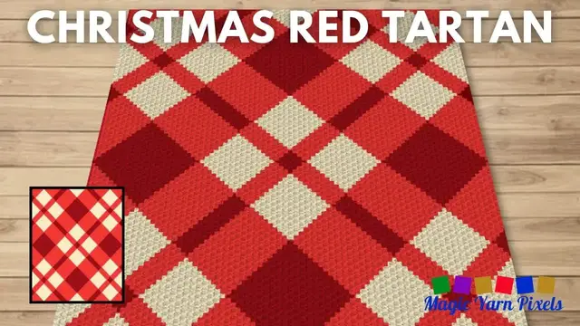 'Video thumbnail for FREE GRAPH - Christmas Red Tartan - C2C & Tapestry Crochet Pattern | Magic Yarn Pixels'