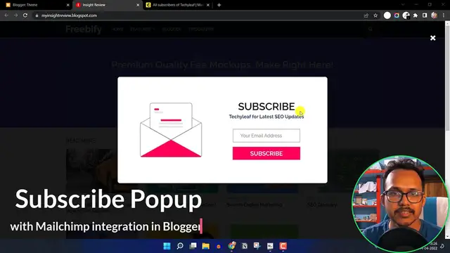 'Video thumbnail for How To Add An Email Subscription Popup to Blogger (via Mailchimp)'