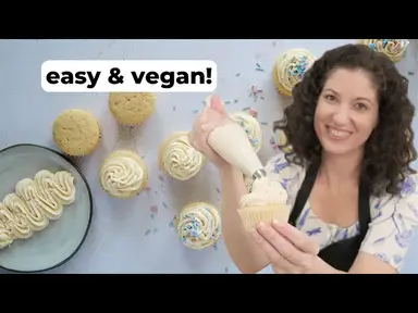 'Video thumbnail for Easy Vegan Buttercream Frosting (For Cakes & Cupcakes) #veganrecipes #frosting'
