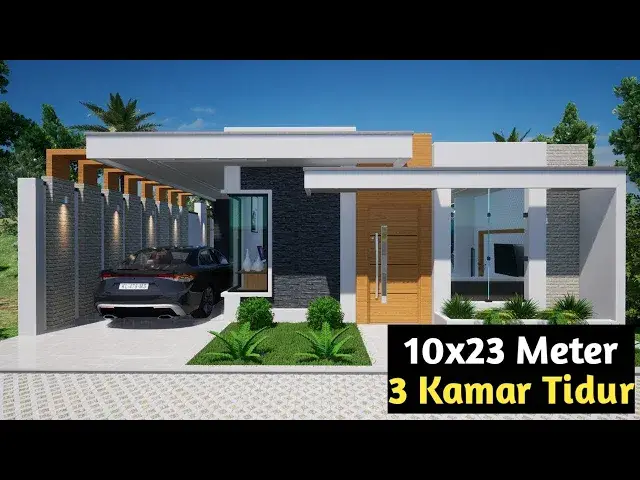 'Video thumbnail for DESAIN RUMAH MODERN 1 LANTAI 10X23 METER 2024'