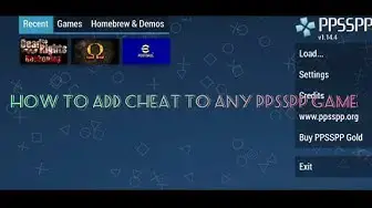 'Video thumbnail for How To Set & Use Cheat On Any PPSSPP Game 2023 [Cheat.db]'
