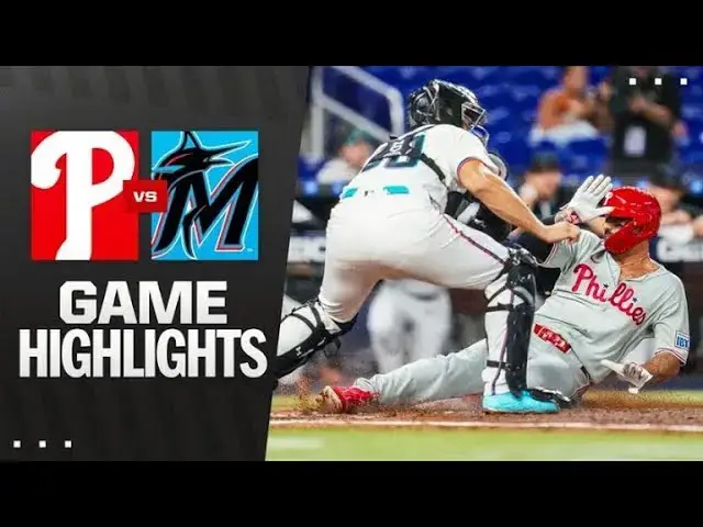 'Video thumbnail for Philadelphia Phillies at Miami Marlins Full-Game MLB Highlights! | 06/18/2025'