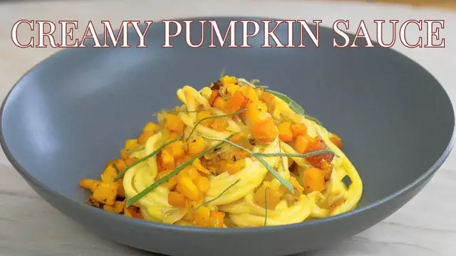 'Video thumbnail for Creamy Pumpkin Sauce with Pasta is a Must-Try Recipe'