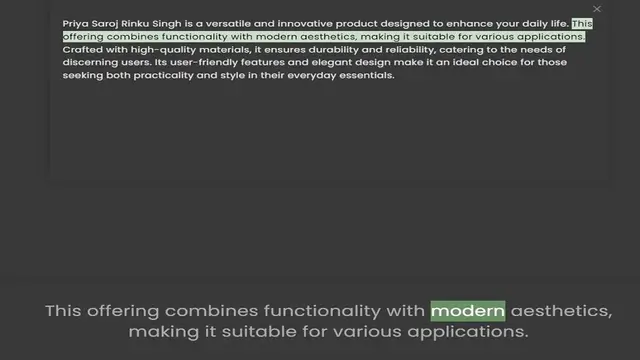 'Video thumbnail for Priya Saroj Rinku Singh is a versatile and innovative product designed to enhance your daily life. This offering combines functionality with modern aesthetics, making it suitable for various applications. Crafted with high-quality materia'