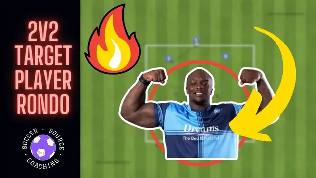 'Video thumbnail for 2v2 Target Player Rondo | Soccer/Football Drills | U13, U14 ,U15, U16'