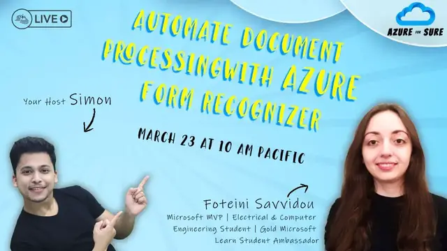 'Video thumbnail for Automate Document Processing with Azure Form Recognizer - Azure for Sure - S2 - Ep. 8'