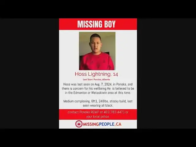 'Video thumbnail for Latest Missing Person Post in Canada - created August 12, 2024.'