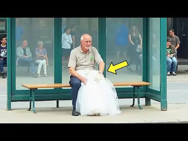 'Video thumbnail for Old Man Sits At Bus Stop With Wedding Dress On His Lap, Then A Woman Finds Out Why'