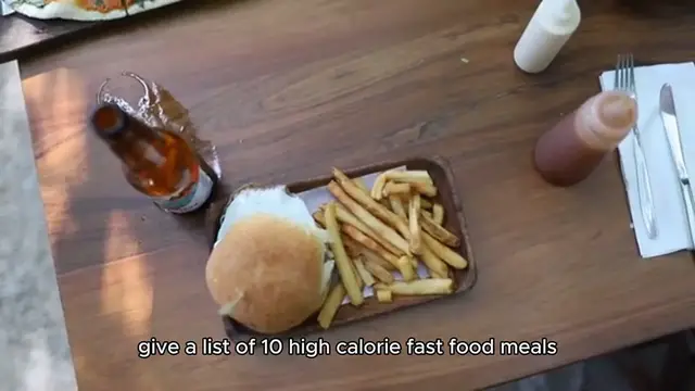 'Video thumbnail for top 10 most caloric fast food meals'