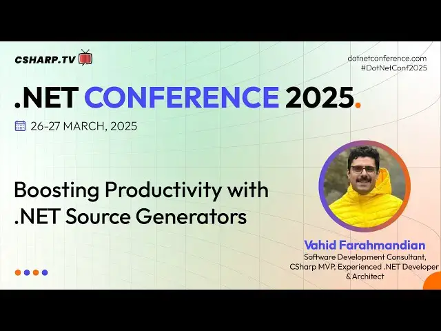 'Video thumbnail for Boosting Productivity with .NET Source Generators'