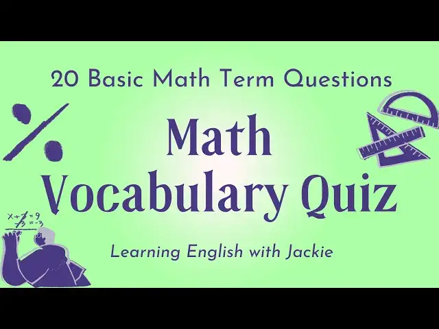 'Video thumbnail for Math Vocabulary Quiz | 20 Basic Math Term Questions'