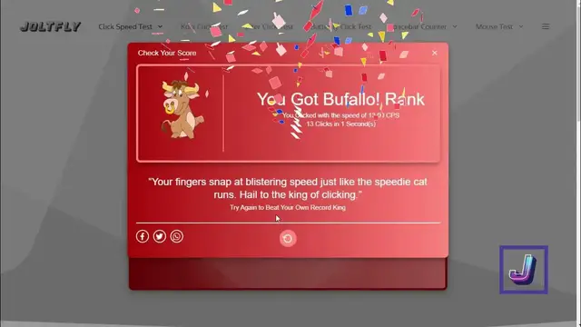 'Video thumbnail for How to Achieve Buffalo Rank in Clicks Per One Second Challenge | Joltfly'