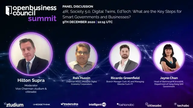 'Video thumbnail for 4IR, Society 5.0 Digital Twins, EdTech what are the key steps for Smart Governments and businesses?'