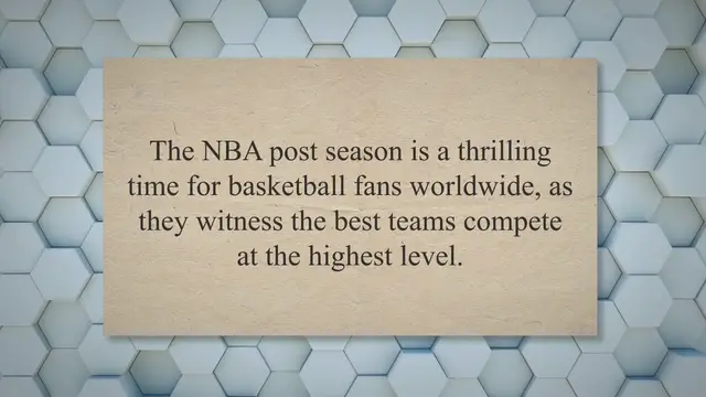 'Video thumbnail for From Tip-Off to Championship: Unveiling the NBA Post Season Journey'
