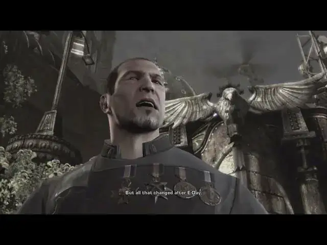 'Video thumbnail for Gears of War 2 - 1-3 Richard Prescott "After E-Day" Speech | Dizzy Intro | Formal Title Cutscene'