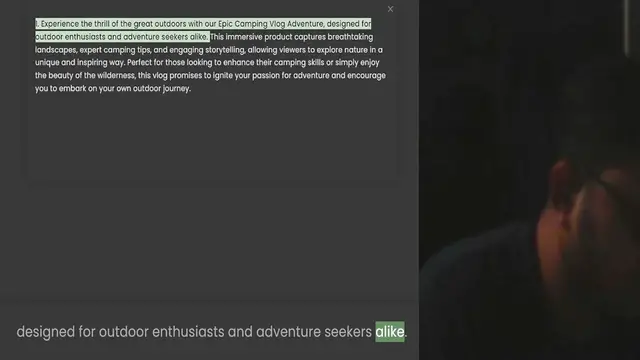 'Video thumbnail for 1. Experience the thrill of the great outdoors with our Epic Camping Vlog Adventure, designed for outdoor enthusiasts and adventure seekers alike. This immersive product captures breathtaking landscapes, expert camping tips, and engaging'