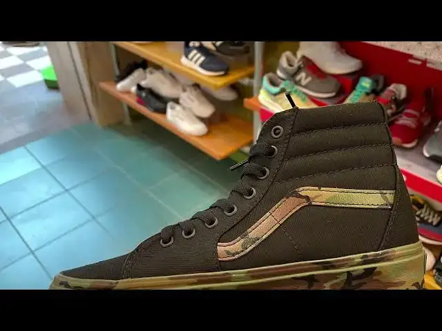 'Video thumbnail for Quick Look At The Vans Sk8 Hi Black Camo Sole & Buy It Now'