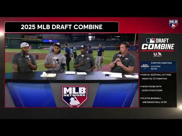 'Video thumbnail for CC Sabathia and Son, Carsten Sabathia, Talk at the 2025 MLB Draft Combine!'