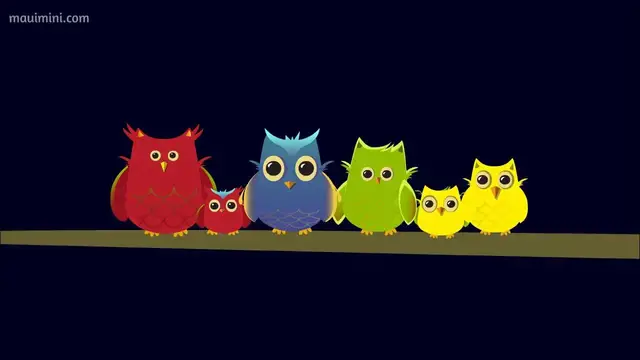 'Video thumbnail for Video for babies and children from 1 to 3 years old. The Owls.'