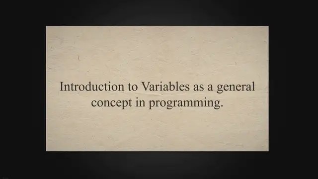 'Video thumbnail for General: Introduction to Variables'