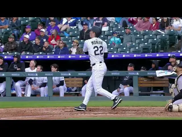 'Video thumbnail for Mickey Moniak HAMMERS a Solo Home Run! | 4th HR of 2025 | Colorado Rockies | 05/25/2025'