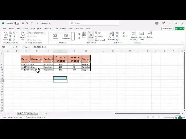'Video thumbnail for HOW TO COUNT CELLS THAT ARE FILTERED IN EXCEL'