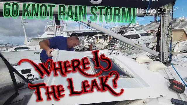 'Video thumbnail for EP 2 60 Knot Winds In Our Sailboat, Where Are The Leaks Coming From #aguaazul  #nomad #boatlife'