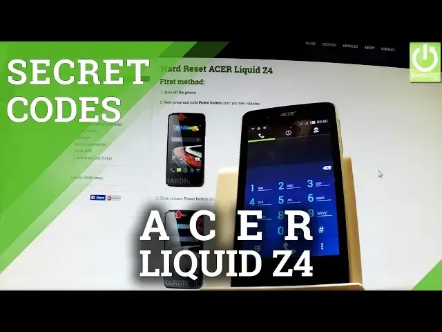 'Video thumbnail for Codes in ACER Liquid Z4 - Secret Menu / Hidden Features'