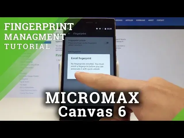 'Video thumbnail for How to Add Fingerprint in MICROMAX Canvas 6 - Set Up Screen Lock Method'