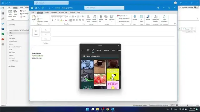 'Video thumbnail for How to Add a GIF in Outlook Email'