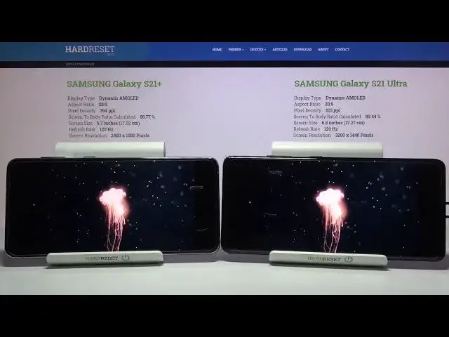 'Video thumbnail for Display Comparison SAMSUNG Galaxy S21+ vs SAMSUNG Galaxy S21 Ultra | Screen Test'