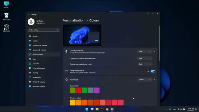 'Video thumbnail for How to Change System Colors in Windows 11'