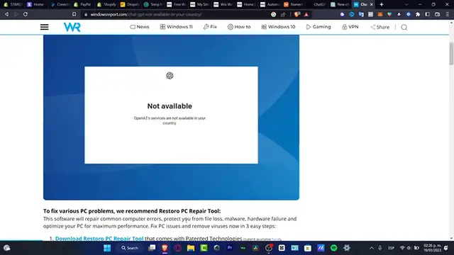 'Video thumbnail for How To FIX ChatGPT Not Available In Your Country OpenAI'