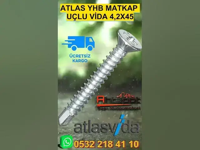 'Video thumbnail for Atlas Matkap Uçlu Vida 4,2×45 #vida #atlasvida #suntavidası #MatkapUçluVida'