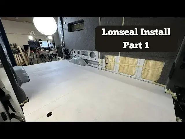 'Video thumbnail for Camper Van Flooring Part 5: Lonseal Flooring Install Part 1 (Trimming floor to size)'