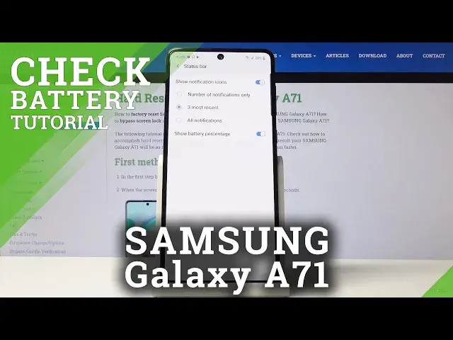'Video thumbnail for How to Enable Battery Percentage in Samsung Galaxy A71 – Current Battery Level'