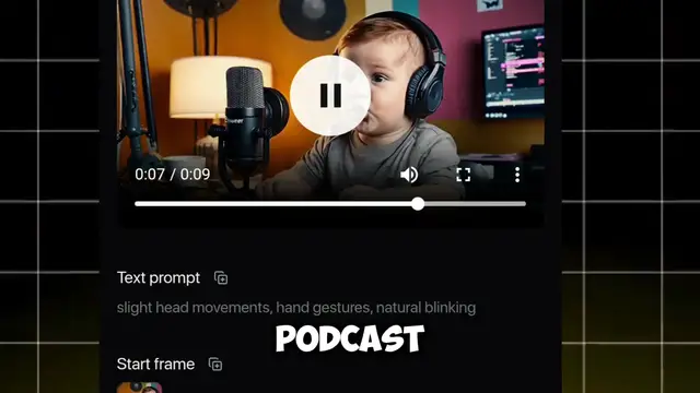 'Video thumbnail for I Created a Viral AI Baby Podcast Video Using FREE Tools _ Hedra ai tutorial'