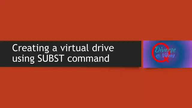 'Video thumbnail for Creating a virtual drive using SUBST command'