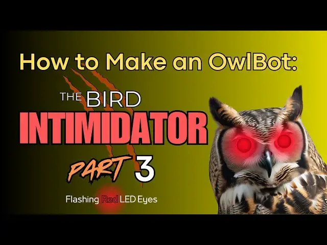 'Video thumbnail for How to Make an OwlBot: The Bird Intimidator - Part 3: Flashing Red LED Eyes'