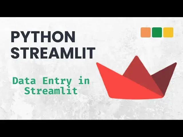 'Video thumbnail for Streamlit with Python: How to Do Data Entry in Streamlit'