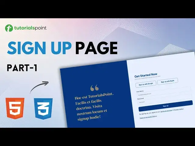 'Video thumbnail for How to create Signup Landing Page using HTML & CSS | Part 1'