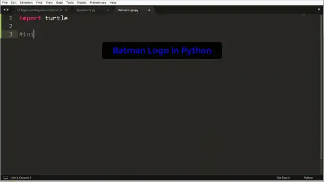 'Video thumbnail for Draw Batman Logo with Python Turtle !'