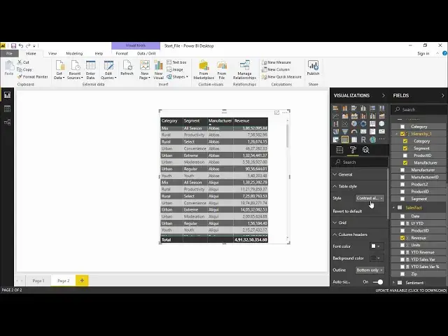 'Video thumbnail for Power BI - Table styles'