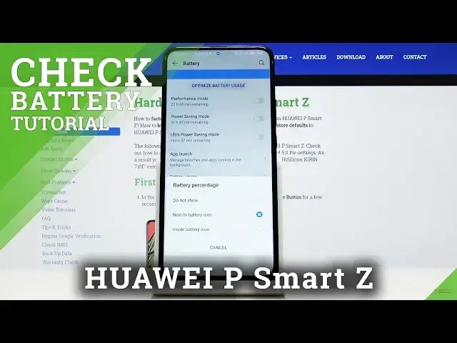 'Video thumbnail for How to Turn On Battery Percentage in HUAWEI P Smart Z – Battery Info'