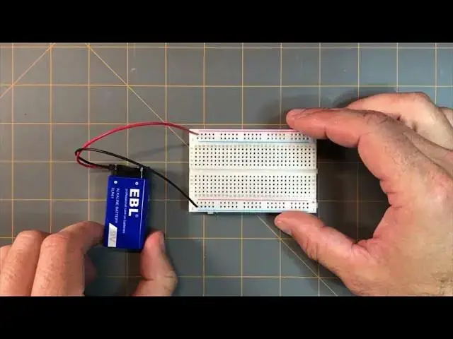 'Video thumbnail for Connecting a 9V Battery Snap Connector to the Breadboard'